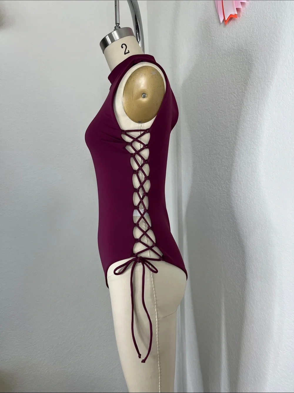 Siempre Golden High Neck Caged One Piece Swimsuit Keyhole Back